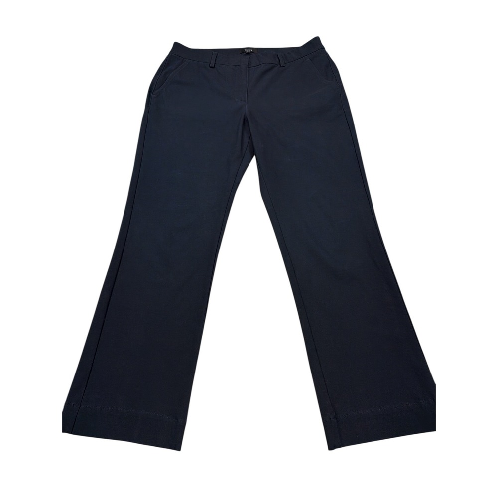 Theory Womens Dress Pants Size 8 Navy‎ Straight Leg Career Stretch